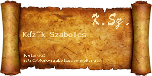 Kék Szabolcs névjegykártya