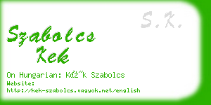 szabolcs kek business card